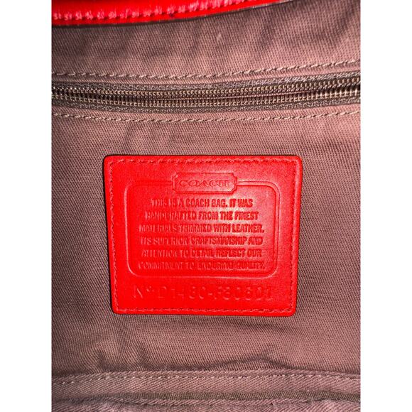 Coach F30601 Signature Jacquard Crossbody – Red Leather Trim - Picture 5 of 11